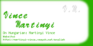 vince martinyi business card